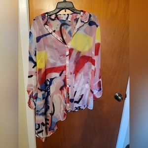 Womens asymmetrical blouse sz XL